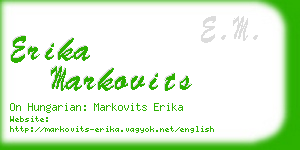 erika markovits business card